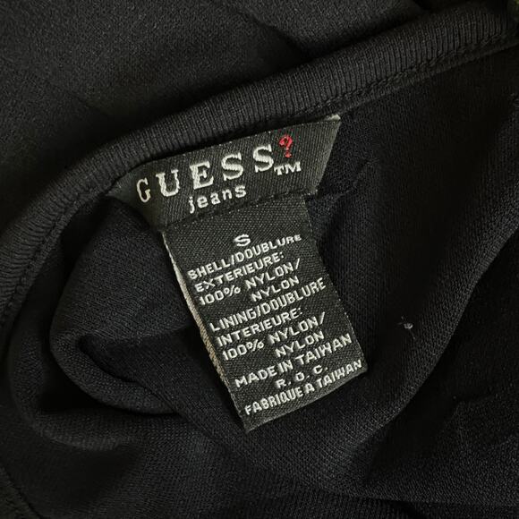 90s Vintage Guess Jeans Black Studded Midi Slip Dress Small - Picture 5 of 8